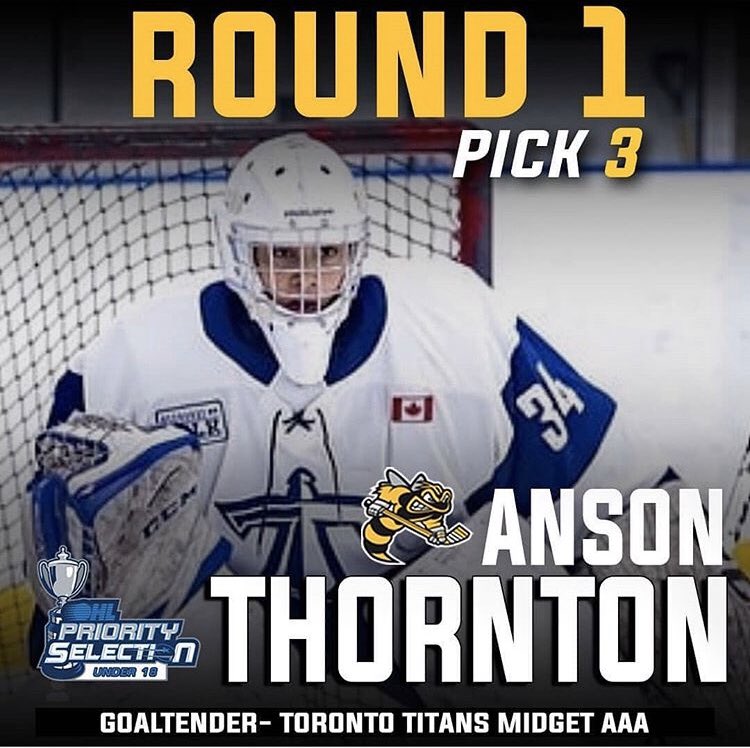 Toronto Titans Midget AAA (@titansmidgetaaa) on Twitter photo Congratulations to goaltender Anson Thornton on being selected 3rd overall in <a href="/OHLHockey/">Ontario Hockey League</a> U18 draft by the <a href="/StingHockey/">Sarnia Sting</a> .
<a href="/GTHLHockey/">GTHL Hockey</a> <a href="/GTHLTOTitans/">Toronto Titans</a> Congratulations to goaltender Anson Thornton on being selected 3rd overall in <a href="/OHLHockey/">Ontario Hockey League</a> U18 draft by the <a href="/StingHockey/">Sarnia Sting</a> .
<a href="/GTHLHockey/">GTHL Hockey</a> <a href="/GTHLTOTitans/">Toronto Titans</a>