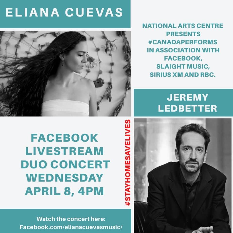 We loved having <a href="/eliana_cuevas/">Eliana Cuevas</a> &amp; Jeremy Ledbetter with us earlier this year. Tune into their live stream this afternoon at 4pm on Eliana's FB page and enjoy the music while we all #StayHomeSaveLives