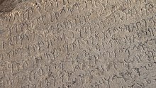 The language of these edicts are Brahmi for modern India and Khartoshi, Greek & Aramic for regions of Pakistan and Afghanistan.Images of rock edicts at Shahbazgarhi , in Khartoshi script( Pakistan) and the bilingual Kandahar RE, written in Greek and Aramic scripts.