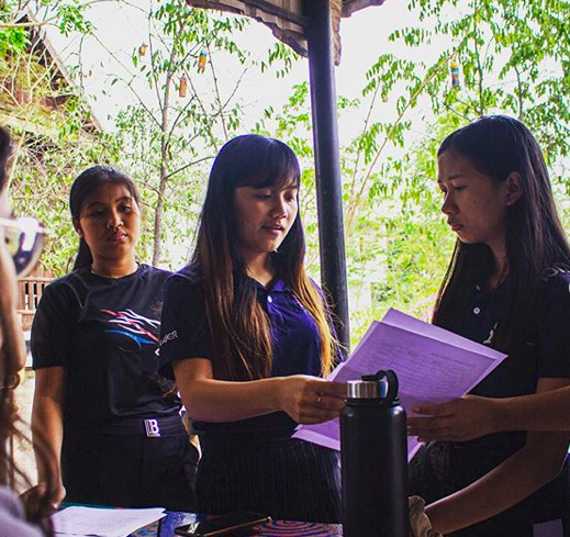 Liger Senior Dalin (center) has big ideas and a comprehensive plan to execute her #impactproject. Dalin has written an original performance for @pharecambodiancircus, utilizing 12 of their actors and incorporating aspects of Khmer traditional dance, circus and original song.