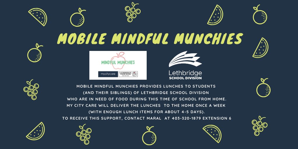 Mobile Mindful Munchies is continuing to provide lunches to students. Learn more by visiting the <a href="/LethSchDivision/">LethbridgeSchoolDivision</a> website: lethsd.ab.ca/our-district/n…