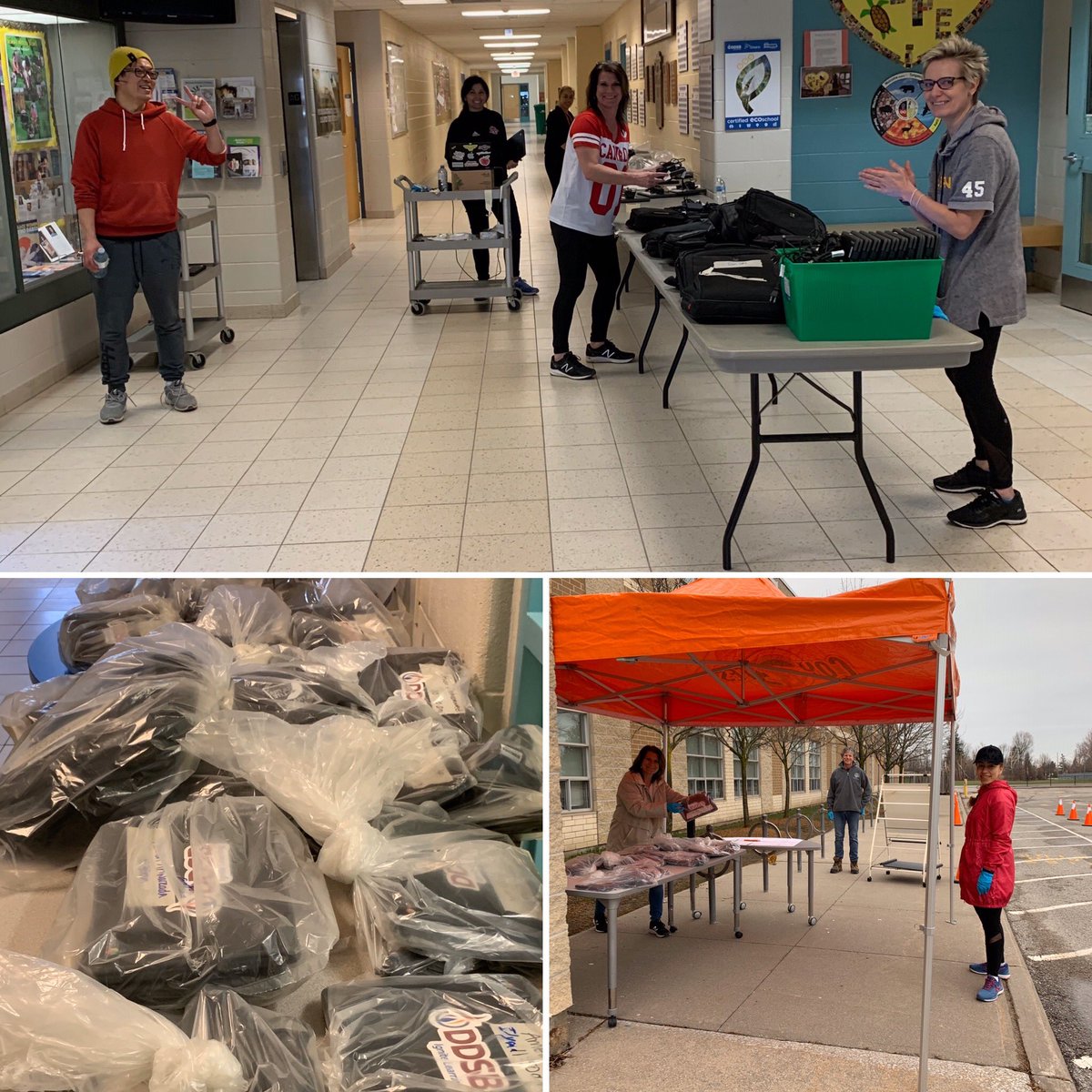 Carruthers_PS's tweet photo. Deploying over 100 ChromeBooks to our community while keeping social distancing. Thank you to Mr Yoon, Mrs Scanga, Mrs Pineau-Burke, Mrs Cowan and Mr Carter for all the help! @Carruthers_PS @DurhamDSB https://t.co/krt9rNlS6y