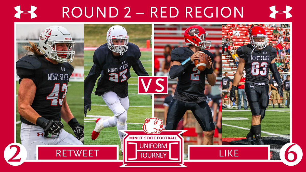 🚨Elite Eight - Match 3🚨
Family, Fans, and Recruits - Cast your vote!

Red Region
2⃣ SEED - RETWEET - ⚪️⚫️⚪️
White Helmet - Black Jersey - White Pants
vs
6⃣ SEED - LIKE - 🔴⚫️⚫️
Red Helmet - Black Jersey - Black Pants

#BuildTheDam #MSUFootballUniTourney