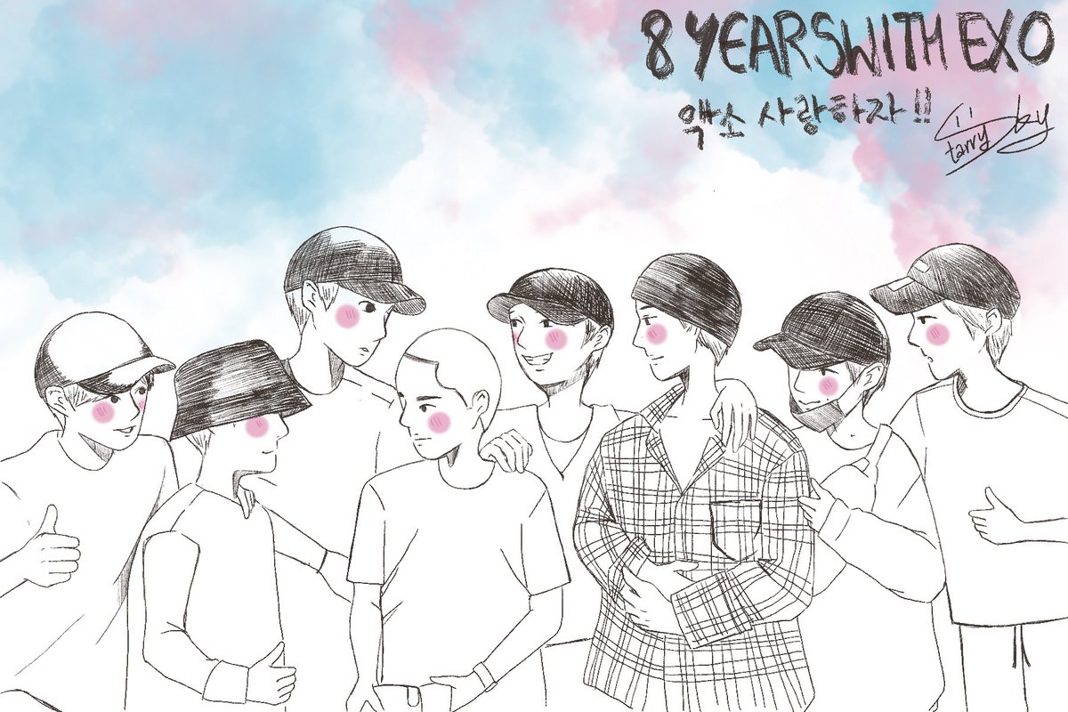 moonnyemilkk's tweet photo. วาดเสร็จทันก่อนเที่ยงคืนพอดี ฮือออ รักมากๆเลยนะ ขอบคุณตลอดระยะเวลา8ปีที่ผ่านมา จะอยู่ตรงนี้เสมอนะ ไม่ว่าจะผ่านไปนานเท่าไหร่ ก็จะรักเสมอออ ❤️❤️❤️❤️❤️ #8YearWithEXO #보515 #액소사랑하자 #EXOWeAreOne https://t.co/2Tr3AaHQMR