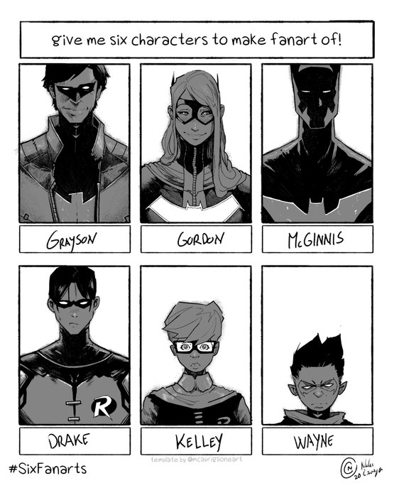 #sixfanart : DC edition

Full  ?Bat kids! ? cast! 

Who's your favorite? 