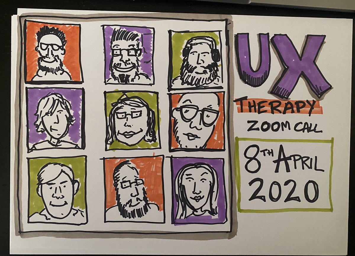 ChrisSpalton's tweet photo. #uxtherapy zoom call sketch :) https://t.co/01MiR3EiQT