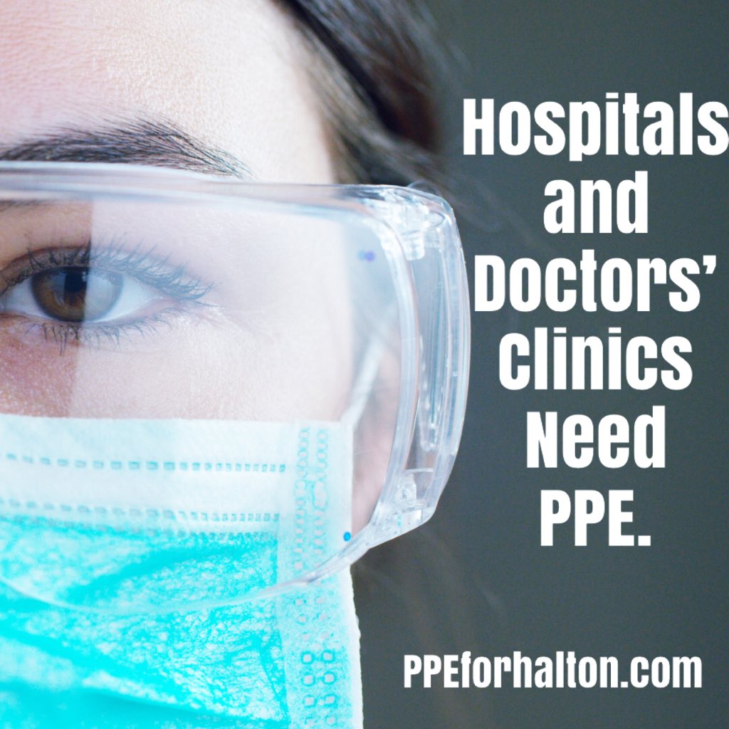 DrRodgerShortt's tweet photo. Halton Hospitals and Doctors' offices in Oakville, Georgetown and Milton need YOUR help.
We are looking for unopened surgical and N95 masks, face shields, goggles, gowns and gloves. To donate: https://t.co/kYoerCIHy0 https://t.co/PbR9D1LIB8