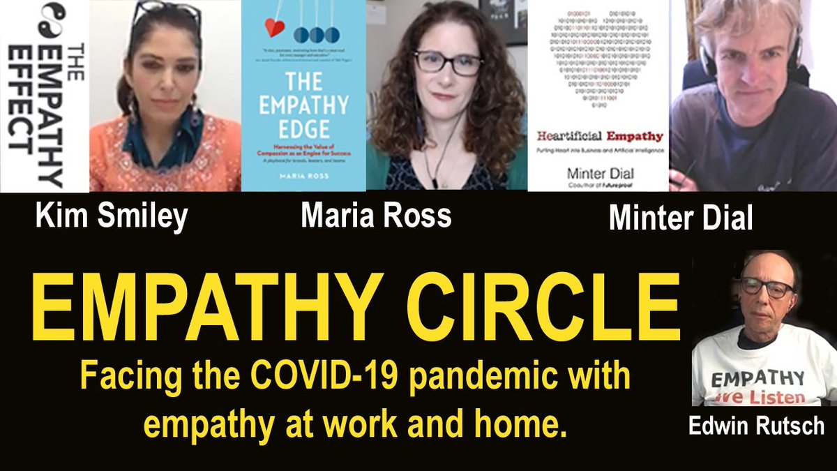 mdial's tweet photo. Empathy Activists Circle #8 with @EdwinRutsch Maria Ross (author of #TheEmpathyEdge) @redslice and Kim Smiley #TheEmpathyEffect: Facing the COVID-19 Pandemic with Empathy at work and home. https://t.co/MA84h4GKM3 via @YouTube #empathycircle #empathy https://t.co/SobH9ICgZR