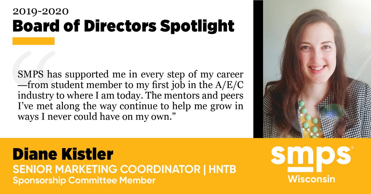 SMPSwi's tweet photo. Please help us recognize our sponsorship committee member, Diane Kistler with @HNTBCorp | Thank you for all you do and we look forward to your continued support, Diane! https://t.co/33rN5o9mGc
#SMPSWI #SMPS #AEC #Marketing #BusinessDevelopment #Leadership https://t.co/UGGqWimefk