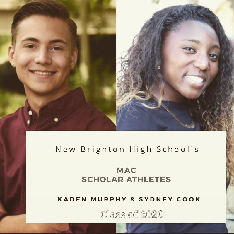 Racquel0126's tweet photo. Congratulations to Kaden &amp; Sydney for being selected as New Brighton High School's MAC Scholar Athletes! The banquet for tonight was cancelled due to Covid-19, but we are still proud of you both!❤❤
#NBHS
#ScholarAthletes
#Classof2k20 https://t.co/hSwMppdCGi