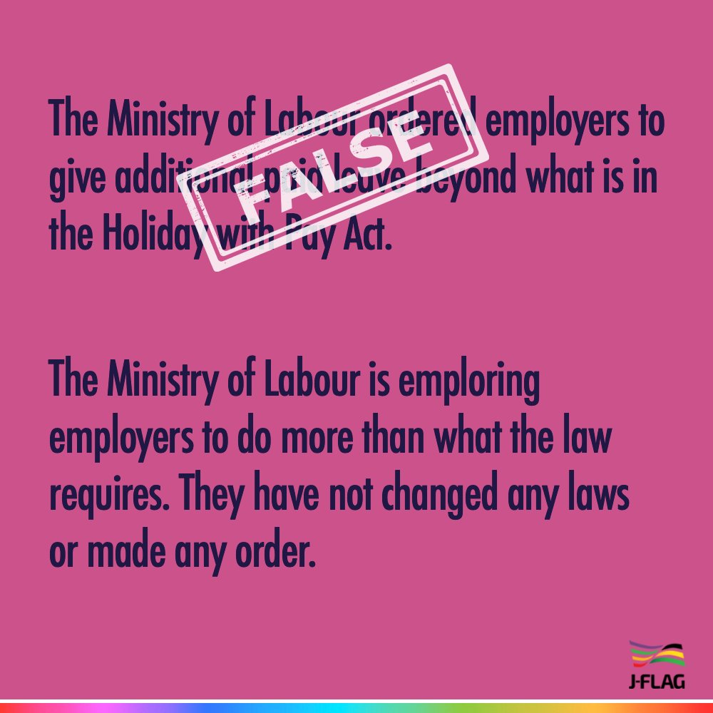 1. The Ministry of Labour did NOT order employers to give additional paid leave beyond what is in the Holiday with Pay Act.