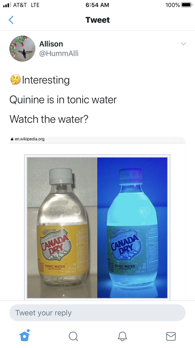 Tonic water is bitter...