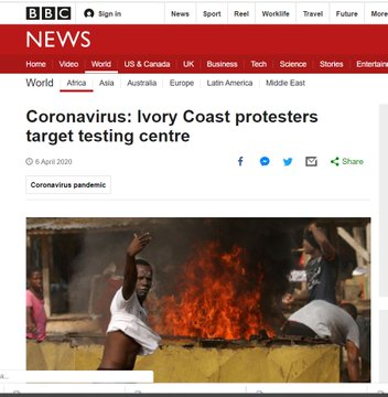 Think this through.......Why would our friends in the Ivory Coast by so against a testing center? https://nypost.com/2020/04/03/doctors-say-coronavirus-vaccines-should-be-tested-in-africa/