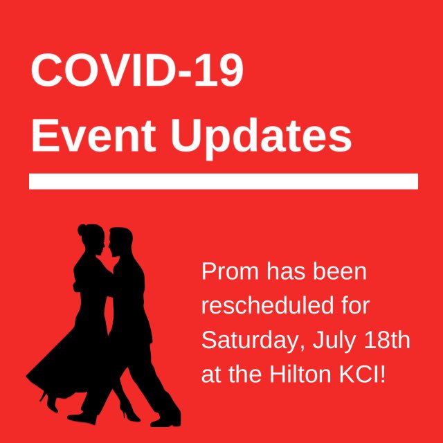 Graduation and prom have been rescheduled for the following dates (if it’s safe to have large gatherings by then)! Hang in there, seniors. We’re all in this together #Classof2020