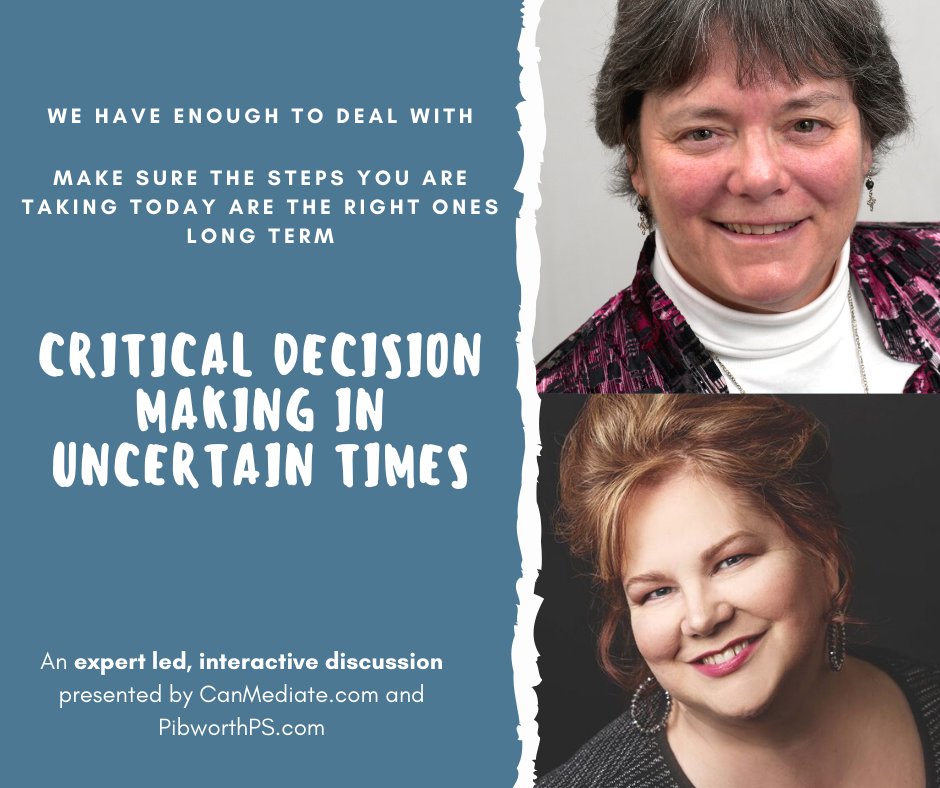 Thurs Apr 9 12:30pm EDT Check out "Critical Decision Making in Uncertain Times" - 25 years of helping business making tough choices wisely in the midst of COVID-19 and the toughest market conditions we've ever had. It's FREE - REGISTER at ow.ly/E8fx50z97q9 <a href="/Eventbrite/">Eventbrite</a>