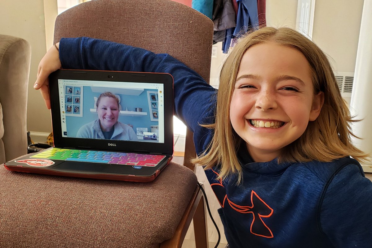 I used to always ask Bianca if <a href="/MrsBelviso10/">Brittany Belviso</a> was her teacher or her best friend. I think it's quite obvious that she's both! We miss school so much, but this virtual hangout helps get us through! (that's Bianca's arm around her too! 😂❤️)