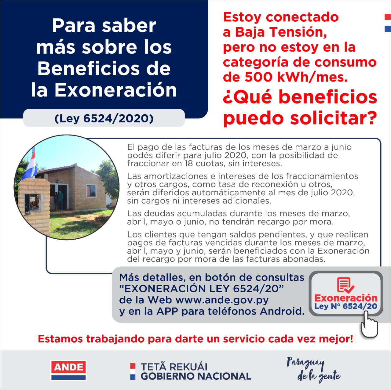 ANDE Página Oficial on Twitter: "🗃️ Las deudas acumuladas durante los meses de marzo, abril, mayo o junio, no tendrán recargo por mora 💰Los clientes que tengan saldos pendientes, y realicen