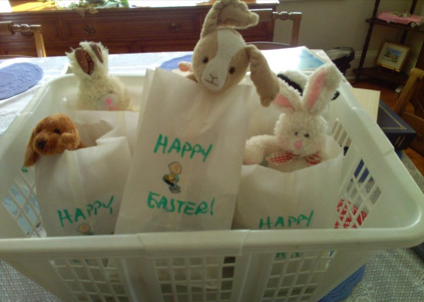 DavieCountySch's tweet photo. Some bunny loves you! These cute little furry friends are spreading Easter joy in the Davie High Hunger Fighter food bags. 🐰 Thank you to Alice Haynes for donating these special gifts! #experiencedavie #DCSStrong #DCSCares #Easterbunnies https://t.co/QHJ1EL77YY