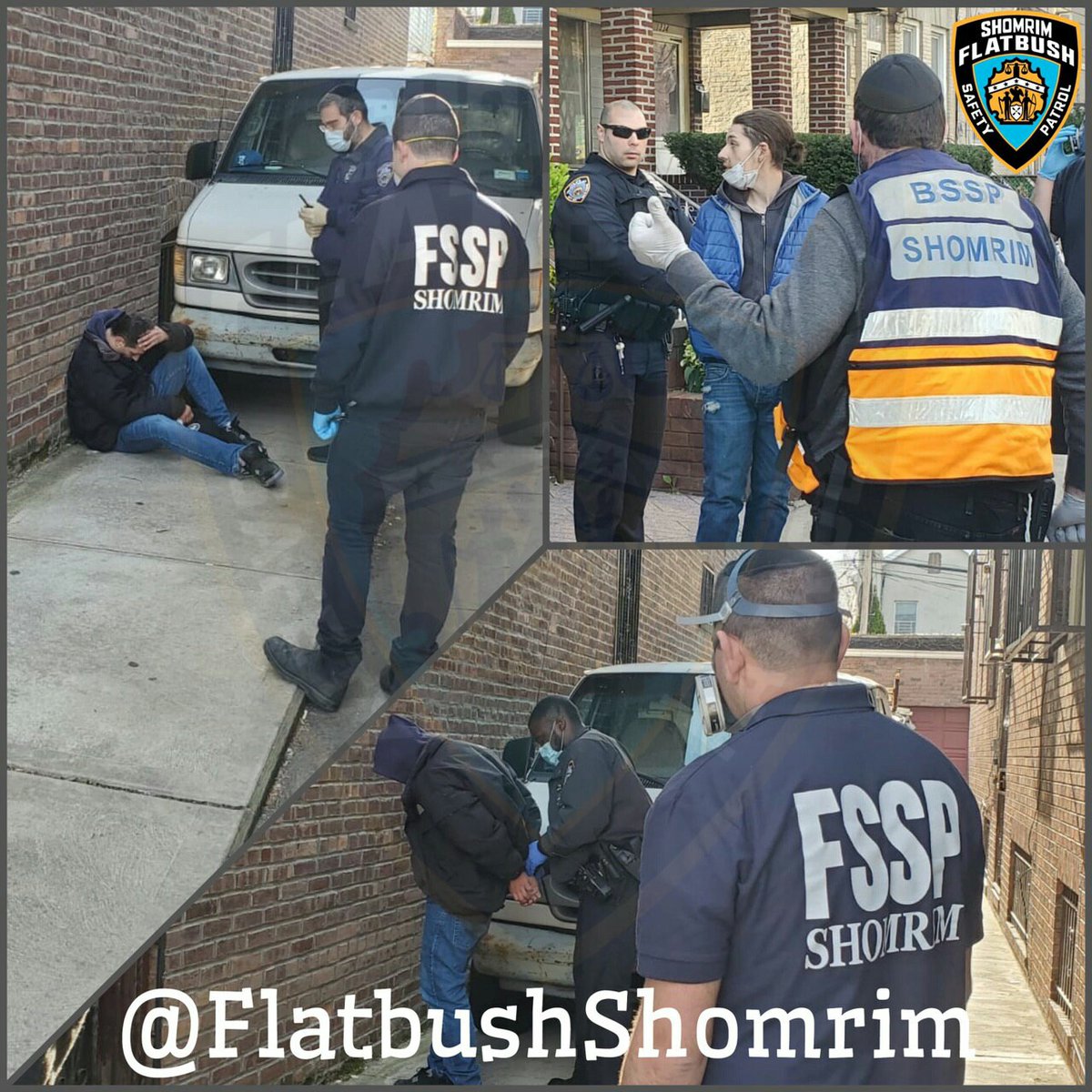 FlatbushShomrim's tweet photo. A local supermarket manager called our hotline after these 2 shoplifters paid a visit to his store. Thanks to the great job by our #SwiftResponding volunteers, the 2 fleeing suspect were apprehended and placed under arrest by @NYPD70Pct. #Partnership #HereForYou https://t.co/PoQva0Hi3H