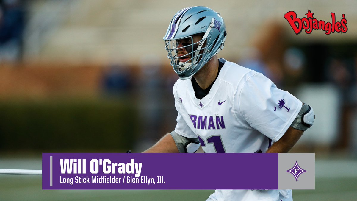 SENIOR SALUTE - Will O'Grady, a native of Glen Ellyn, Ill., played at #Furman from 2017-20. He played in 37 career games, registering 26 ground balls, 20 caused turnovers, one goal and one assist. This season, he appeared in six games and recorded eight ground balls.