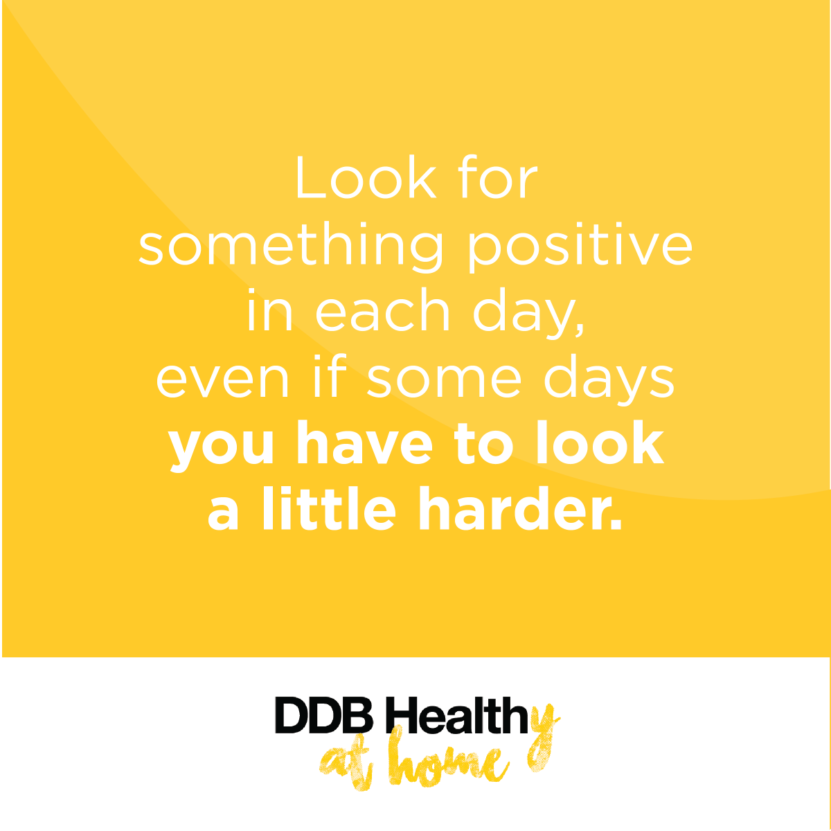 DDB_Health's tweet photo. #wednesdaywisdom #staypositive #ddbhealthyathome #aforceforgoodhealth https://t.co/MDo6FXtyFn