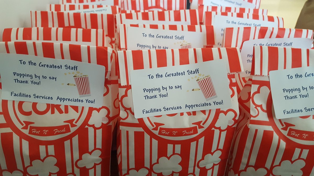 UFFacilities's tweet photo. This week our administrative team has been "popping" in to show their appreciation to the rest of our employees - social distancing style. We're grateful for the positivity and support our team members give to each other - today and every day. #WithEveryStep https://t.co/8jc5F3AiHJ