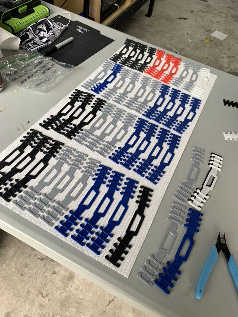 First batches have been delivered. Production is up to about 150 a day. Hoping to reach 300 a day! #PPEshortage #3Dprinting #COVID19 #wearegcpscte