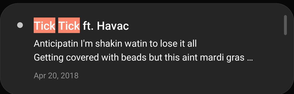 The name "Tick Tick" for a track was originally for a different song, (now called in my head), for my 2nd project Boom but the countdown theme didn't exist in Boom Here's the song just in case you're curious  #SoundCloud https://soundcloud.com/realjavah/in-my-head-ft-havacprod-javah