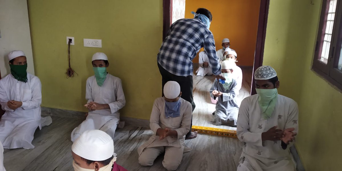 SuryapetWcd's tweet photo. @KTRTRS Today poshan abhimaanam team Suryapet district team have been visited the 7madrasas in the district. Present 39 children's are staying in 2madarsas and explained about precautions of covid-19 https://t.co/FWBuAGJWCt