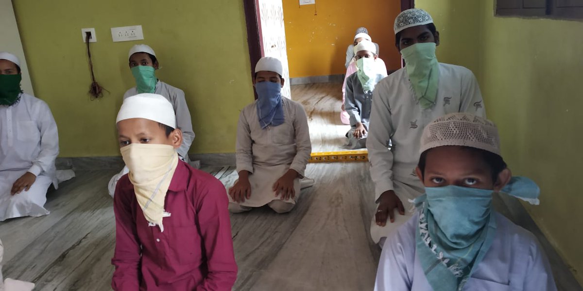 SuryapetWcd's tweet photo. @KTRTRS Today poshan abhimaanam team Suryapet district team have been visited the 7madrasas in the district. Present 39 children's are staying in 2madarsas and explained about precautions of covid-19 https://t.co/FWBuAGJWCt