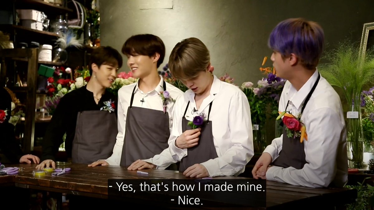 suga's boutonniere- big house big cars and ˢᵐᵒˡ ᵇᵒᵘᵗᵒⁿⁿᶦᵉʳᵉˢ- nice n delicate- that sweet sweet colour theory- might not die immediately- why is the buckle thing so low tho17/10 for literally picking materials based on vicinity
