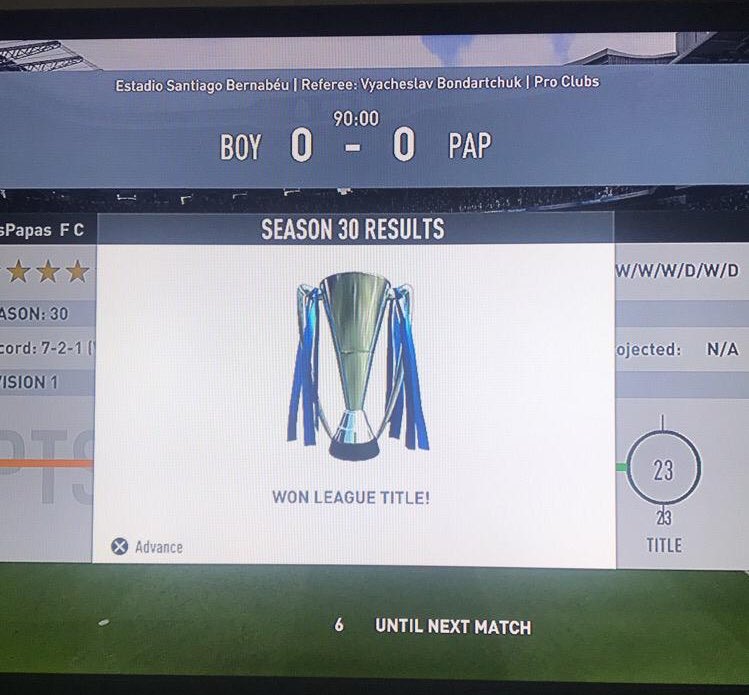 LasPapasFC's tweet photo. CHAMPIONS!

Even when Boris has us all in lockdown, the club still continues to win titles. 

This time it’s a FIFA Pro Clubs Division 1 Trophy!

Squad

@_Matthewmuir 
@mchardy8 
@DarrenBarnettt 
@Finlay_Mcnicoll 
@stevenhowie1 
Gav Cathro
@craighelm3 
@ben_finnie 
🥔 https://t.co/R7sQ1QieiV