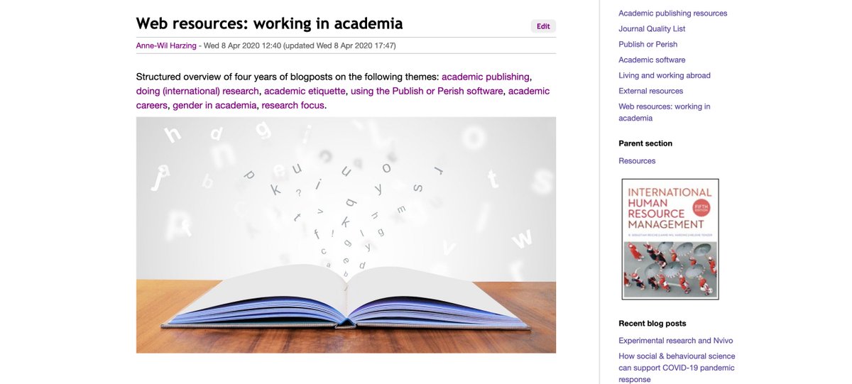 AWHarzing's tweet photo. I have collated some 180 blogposts on working in academia on one page, which will be updated regularly: https://t.co/9MgOaZtHZH

@Write4Research @AIB_World @aib_uki @researchwhisper @thesiswhisperer @academicswrite @WriteThatPhD @MDXbusiness @MiddlesexUni @JoVanEvery @PhDForum https://t.co/kOoG786wUz