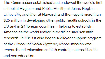 They did this by funding the very first medical schoolsAt the time being a doctor was not a very profitable position &"homeopathic" practices such as Chiropractic treatments were labeled"quackery"To this day are only starting to reemerge despite their proven effectiveness.