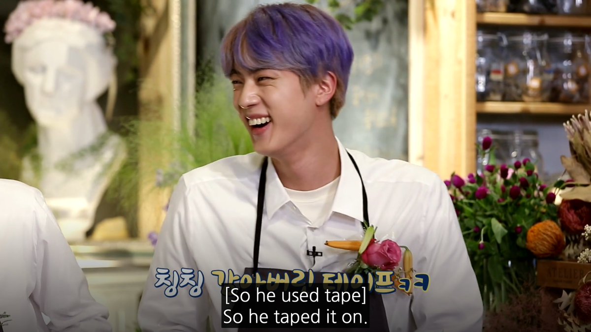 jin's boutonniere- kill it with fire and feed the ashes to a komodo dragon- the abuse of lilies i weep i cry- kim seokjin why- my teachers are crying in quarantine- thE mAGNET cOULDn't HOLD iT UP- T A PE1/10 one point for not giving a shit