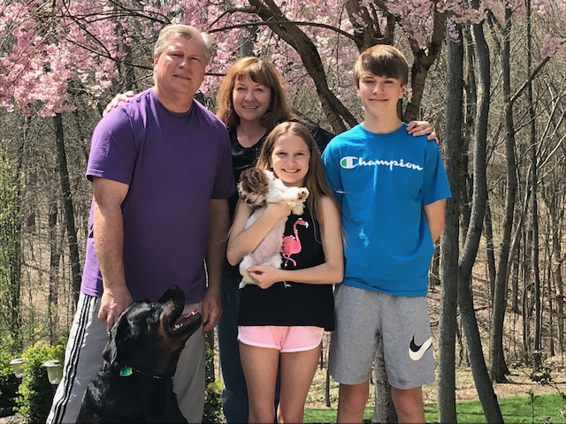 jennifertwolf's tweet photo. It's family day during spirit week @KarrerMS! It took us a few tries to get it right! #KMSSpirit https://t.co/F8KBxcexoV