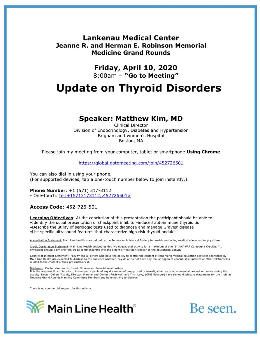 DavidACohen3's tweet image. Virtual #GrandRounds @Lankenau on Friday.  Never stop learning.  #MainLineHealth