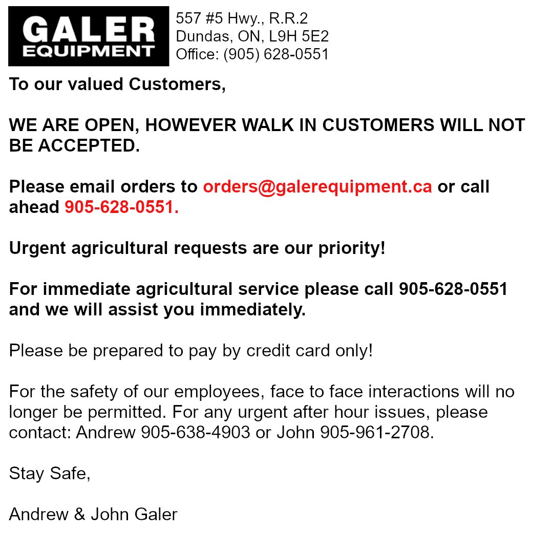 Pleas contact us if you have any questions!
#covid19 #galerequipment