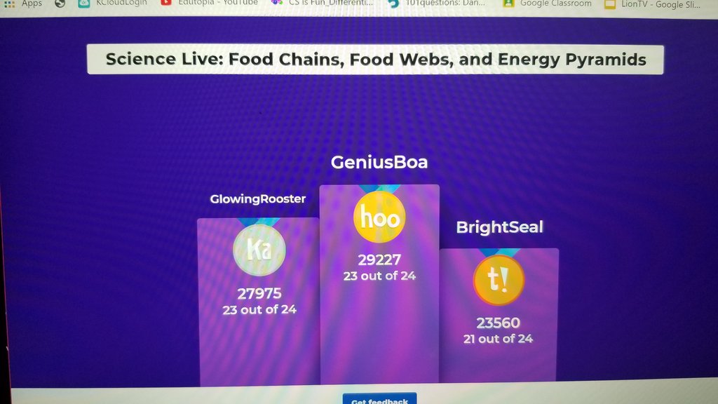 Biblio_Batson's tweet photo. Had a great time today playing Kahoot during our Science Live Zoom meeting!! #vrmsintentional #celebratekisd @KISD_Science https://t.co/hjQydB4vch