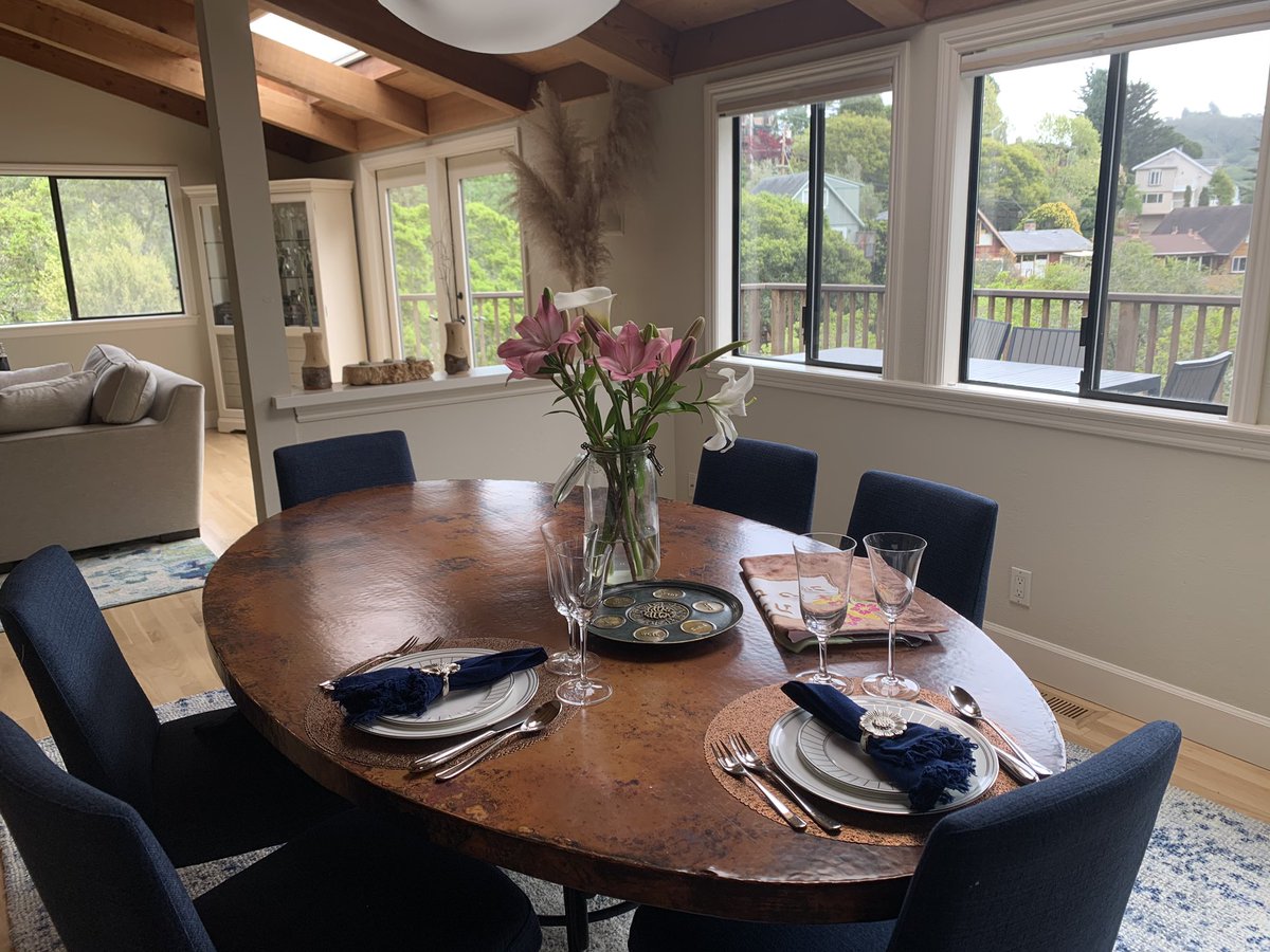 Set the table - Seder for two. Breaking out our wedding china and crystal for the first time.  #Passover2020  