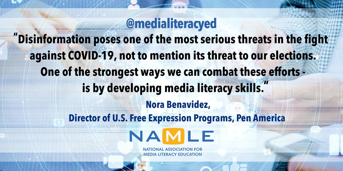 We couldn’t agree more, <a href="/AttorneyNora/">Nora Benavidez</a>! Media literacy skills are essential. Thanks to our partners <a href="/PENamerica/">PEN America</a> for helping us make #medialiteracy a priority.