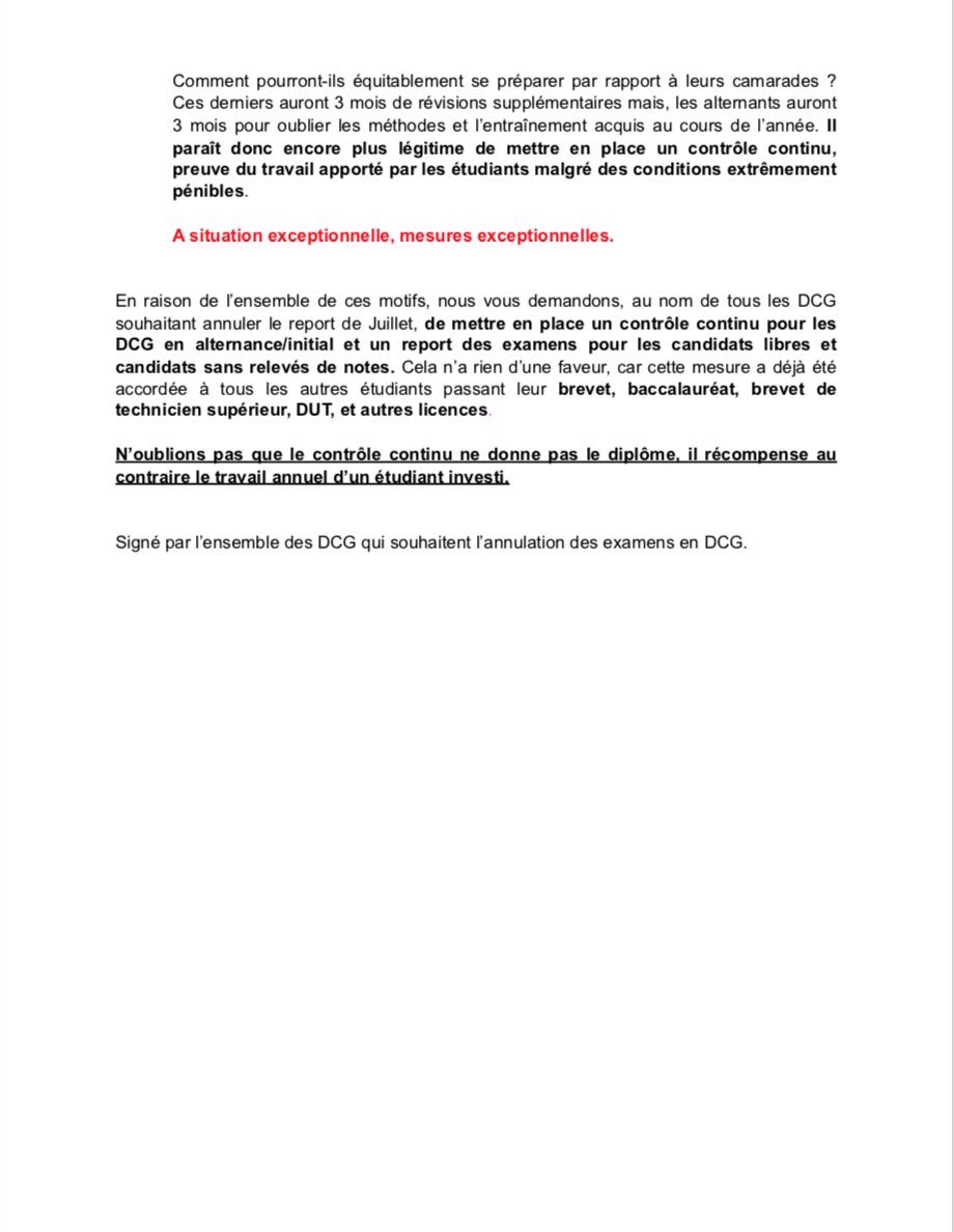 Mediavenir's tweet photo. 🇫🇷 Pandémie de #coronavirus : Les étudiants en Diplôme de comptabilité et gestion (DCG) refusent que leurs épreuves soient reportées en juillet, et jugent qu’il s’agit d’une injustice. Ils ont écrit une lettre au ministre de l’éducation nationale. (@InegaliteDCG) #COVID19 https://t.co/5DXhyDOgZB