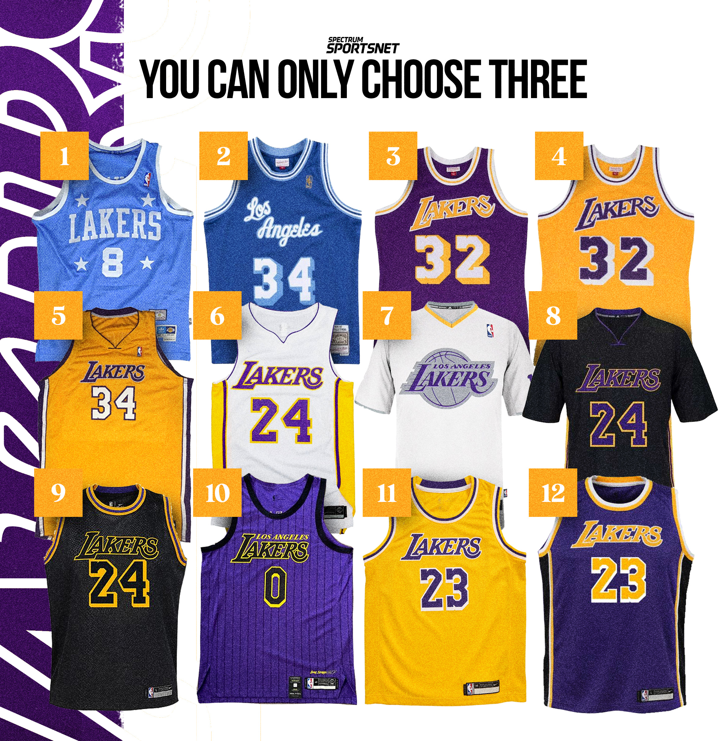 Spectrum SportsNet on X The Lakers have had some jerseys through the years but what if you could only choose three. LakeShow https t XYP71qTTuN X