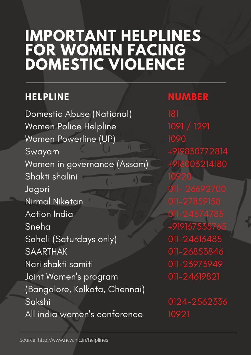  #domesticviolence  #domesticabuse  #helplines. Please share across all platforms and networks!  #covid19  #lockdown Home is not a safe place for many. Please amplify these resources.