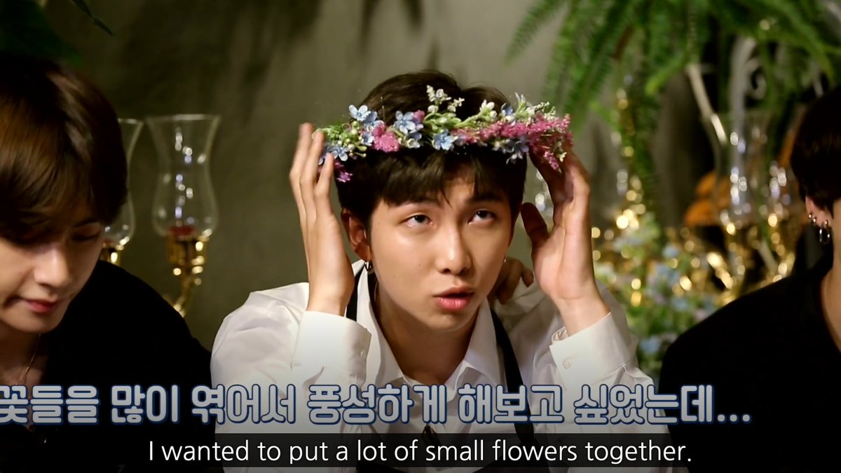 rm's flower crown- a poem for little flowers ;u;- icb you didn't finish it tho a flower crown is the easiest thing to make asdfgh- impressed with le volumé- colour theory points- so much wire wHY- u gonna have oxypetalum goo in ur hair15/10 bc i'm a poetry hoe