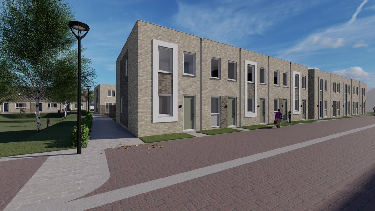De verzetsheldenbuurt in #Goes gaat grotendeels op de schop. 138 verouderde huurwoningen maken plaats voor 112 nieuwe.  In een later stadium komen ook aan de Kamperfoeliestraat nog 14 nieuwbouwwoningen. Ontwerp: <a href="/buroSALT/">buroSALT</a>