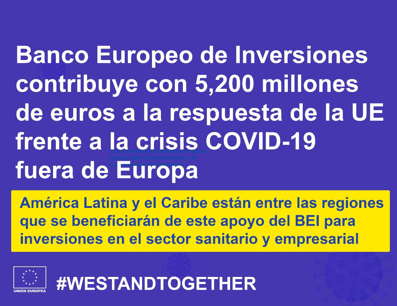 Union Europea On Twitter El Eib Banco Europeo De Inversiones Contribuye Con 5 200 Millones Frente Al Covid19 America Latina Esta Entre Las Regiones Que Se Beneficiaran De Este Apoyo Para Inversiones En