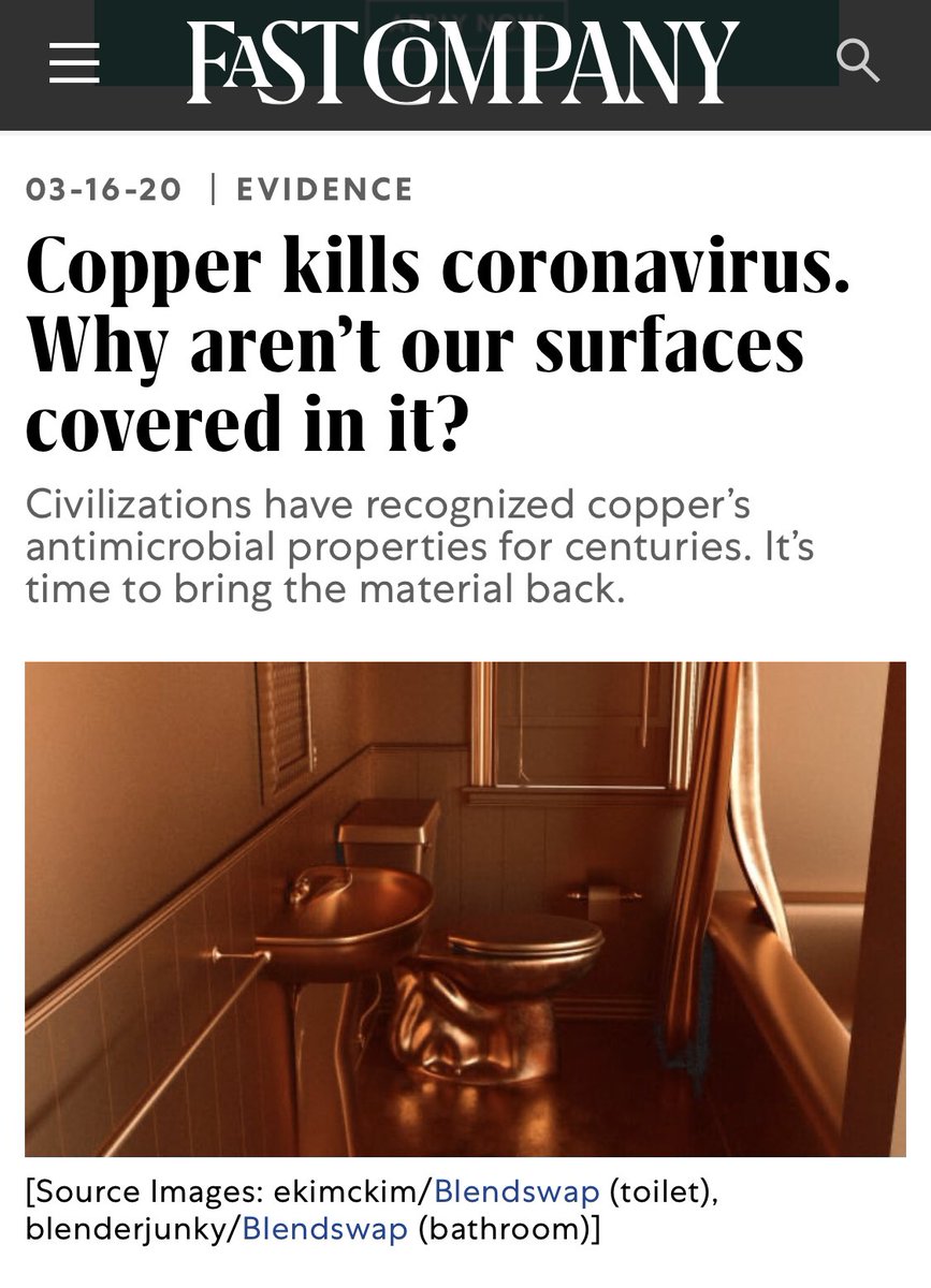 balajis's tweet photo. Studies have shown copper kills corona. This is a cool project for a copper phone case.

Maybe couple this with a UVC phone sanitizer and make that standard in future iPhones?
https://t.co/KCRBEnLE07 https://t.co/kfWRSyNBOo
