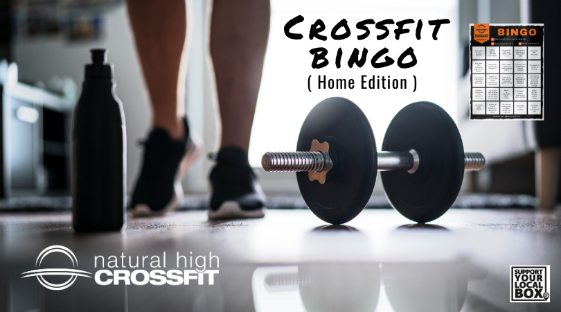 NatHighCrossFit's tweet photo. If you have started your home workout BINGO - send us pictures of your workout or how much of your bingo card you have filled out :) https://t.co/HVQ4iy2H9l  #naturalhigh #fitness #gym #crossfit  #okotoks #locallyowned #gainhealth https://t.co/sWW8jqGwR8