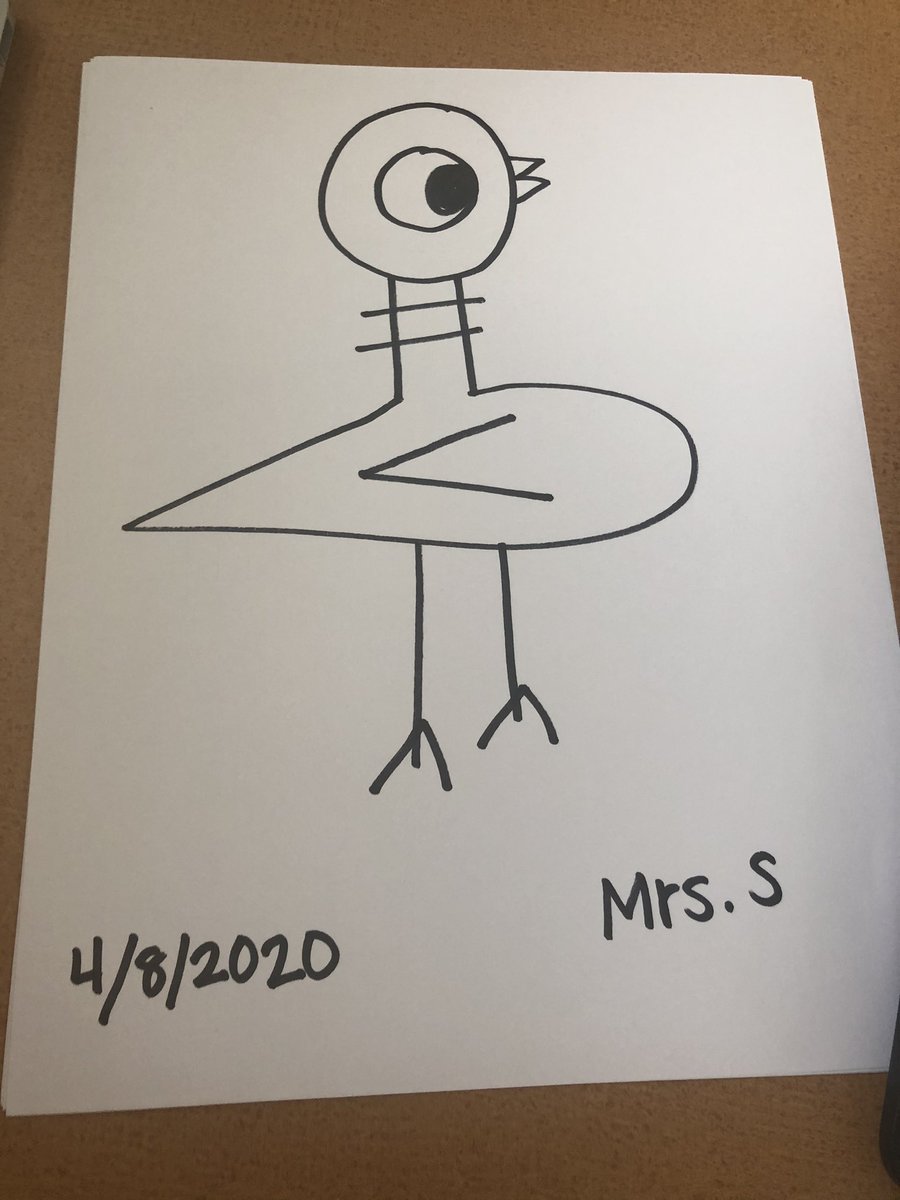 For our meeting this morning, my 3rd grade class did a directed draw from Mo Willems! So much fun!! #mowillemslunchdoodles <a href="/Heritage_TUSD/">Heritage Elementary</a> <a href="/TUSDschools/">Tustin Unified</a> <a href="/The_Pigeon/">The Pigeon</a>